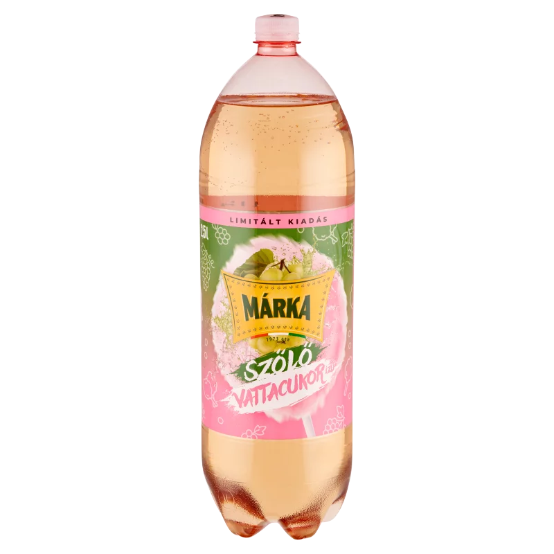 Márka szőlő-vattacukor ízű szénsavas üdítőital cukorral 2,5 l