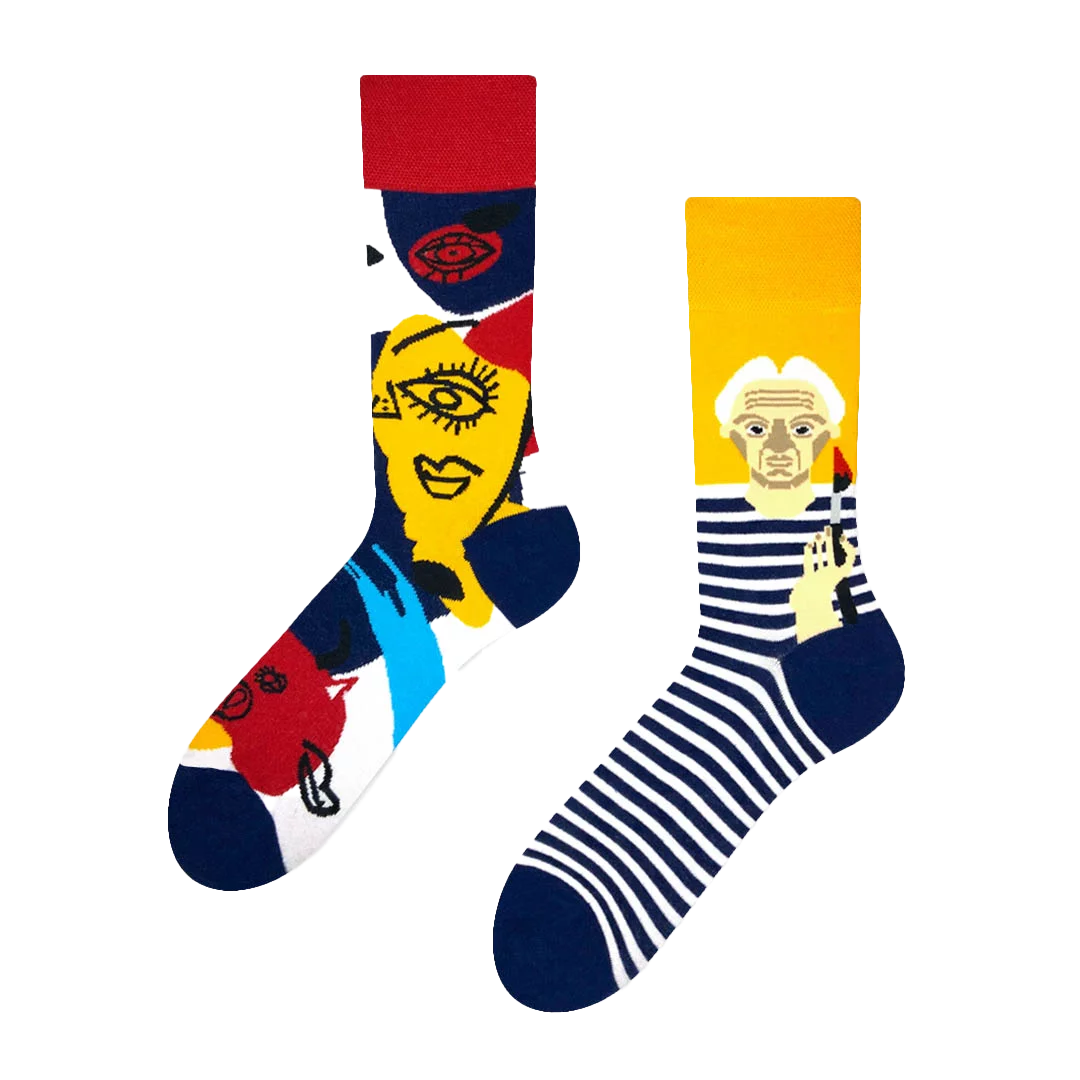 Vidám felnőtt zokni, Picasso mintával (1 pár)