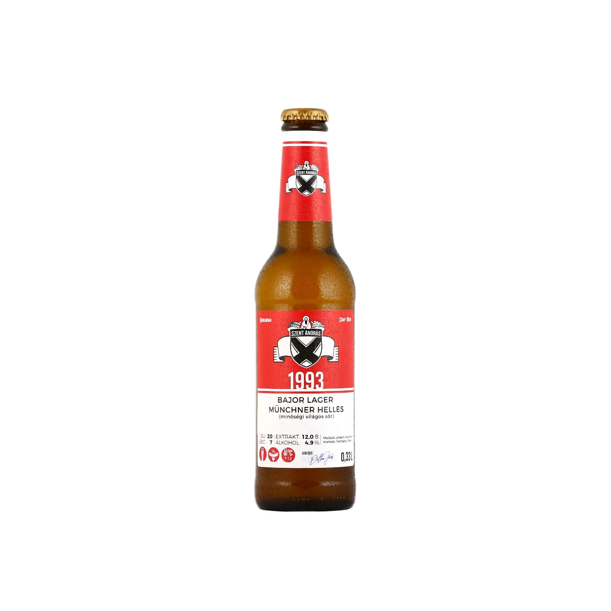 Szent András sör 0,33l 1993 4,9% üveges 