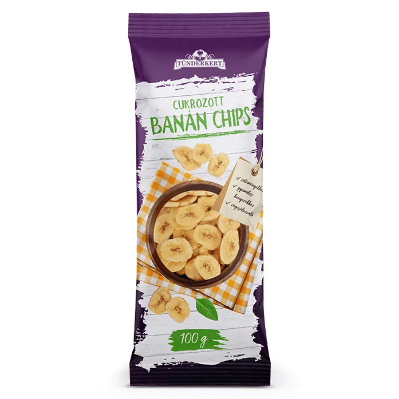 Tündérkert banán chips 60g cukrozott
