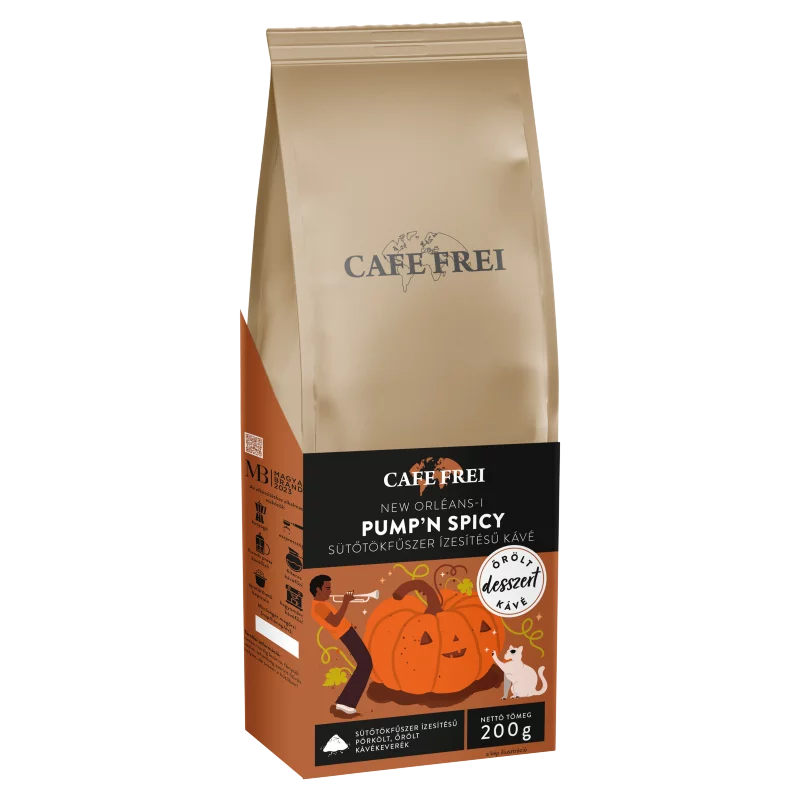Cafe Frei New Orléans-i Pump'n Spicy sütőtökfűszer ízesítésű pörkölt, őrölt kávé 200 g