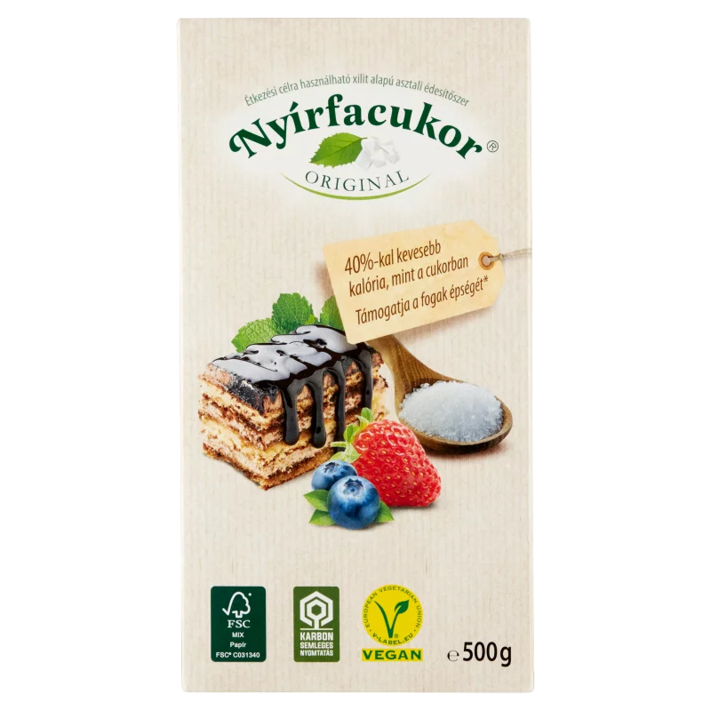 Nyírfacukor Original étkezési célra használható xilit alapú édesítőszer 500 g