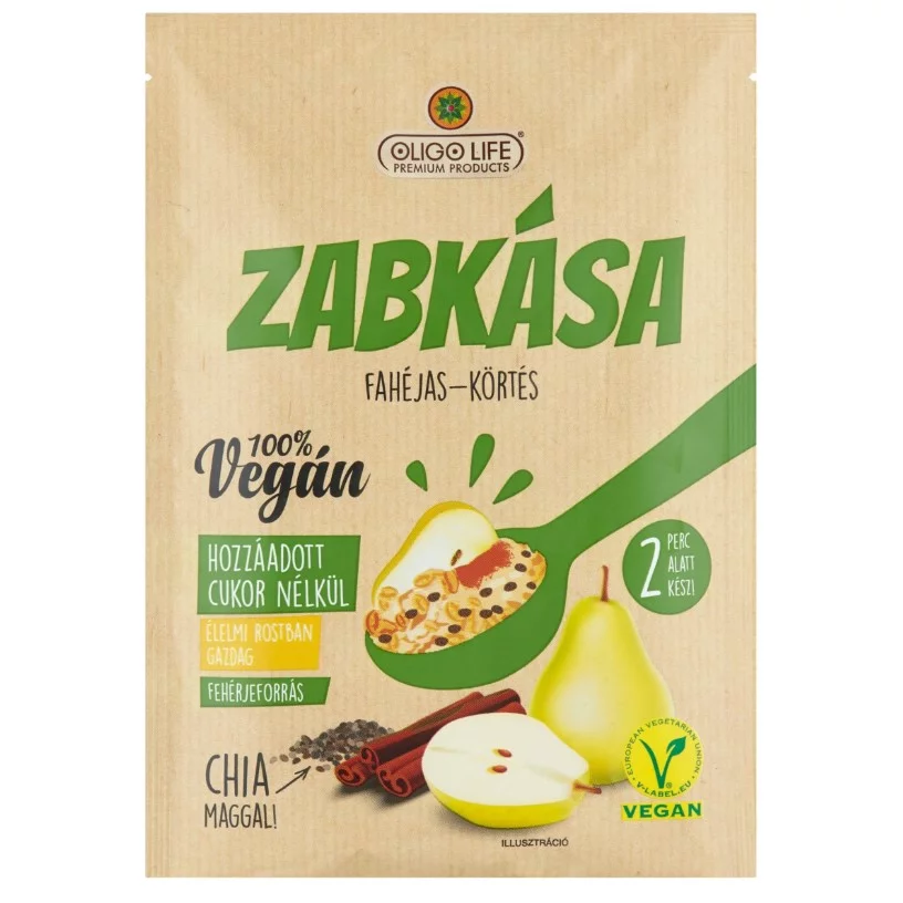 Oligo Life zabkása 65g fahéjas körte ízű édesítőszerekkel