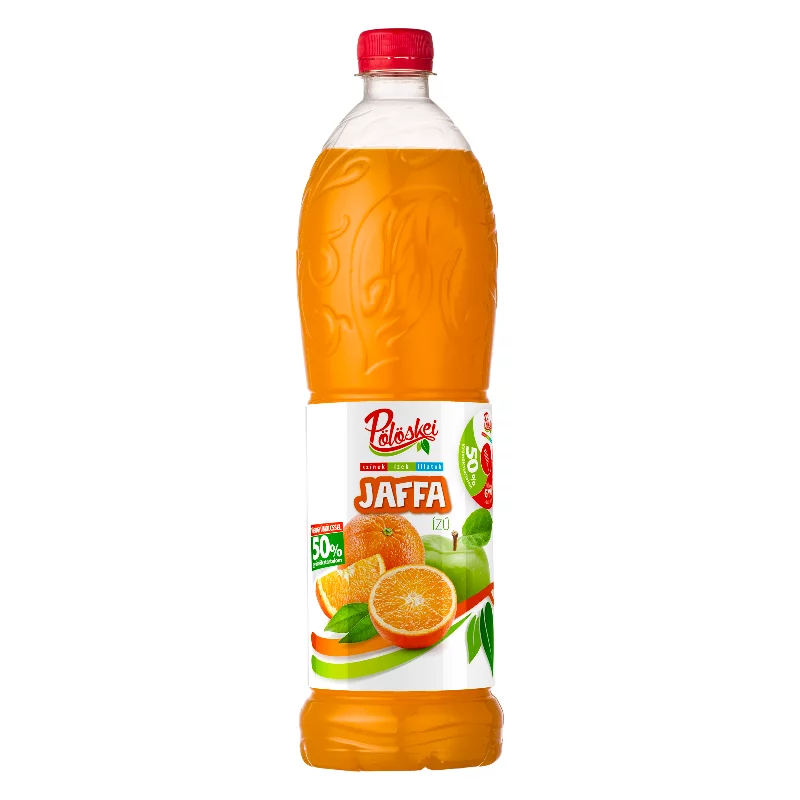 Pölöskei Jaffa narancs ízű vegyes gyümölcsszörp cukorral és édesítőszerrel 1 l