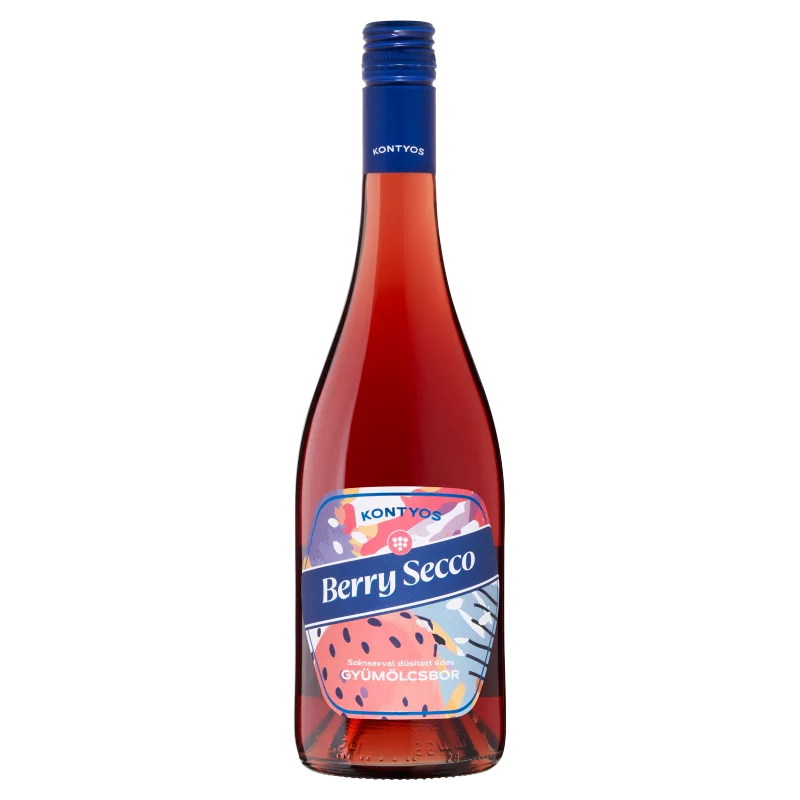 Kontyos Berry Secco erdei gyümölcs ízű szénsavval dúsított édes gyümölcsbor 8% 750 ml