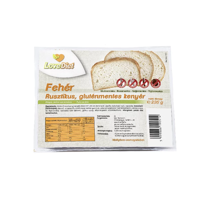 Love Diet rusztikus fehér kenyér 235g gluténmentes