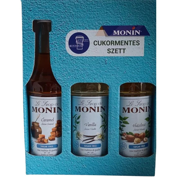 Monin szirup 3x250ml kávé szett cukormentes