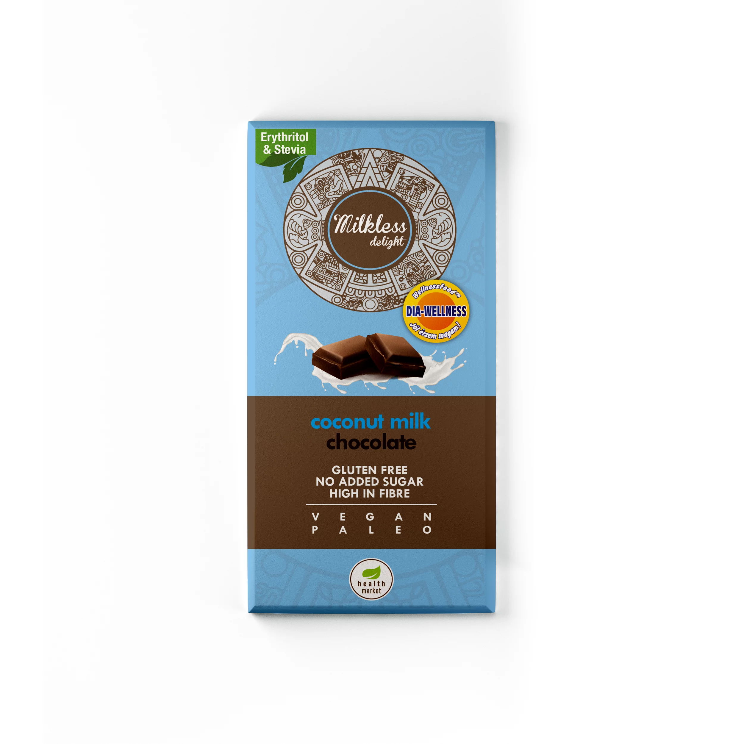 Dia-Wellness - Health Market Milkless Delight Kókusztejes csokoládé 80g