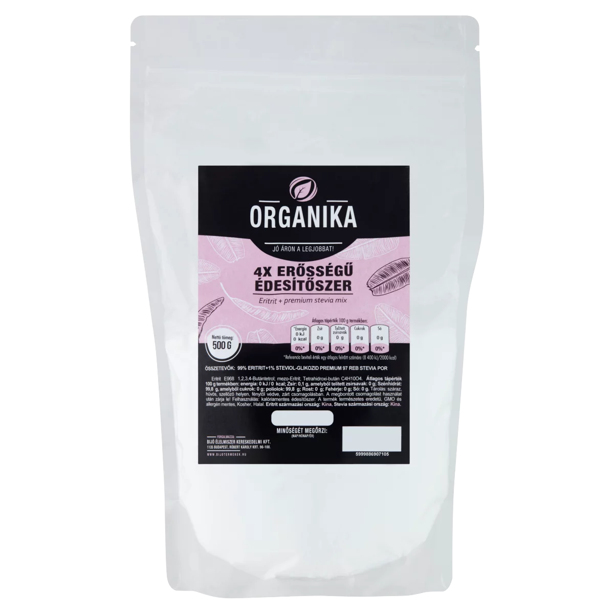 Organika 4x erősségű édesítőszer 500 g