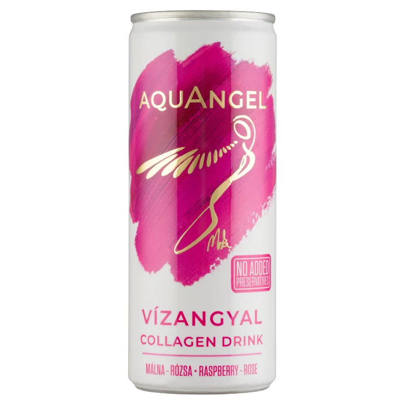 Vízangyal málna és rózsa ízű szénsavmentes üdítőital cukorral és kollagénnel 250 ml