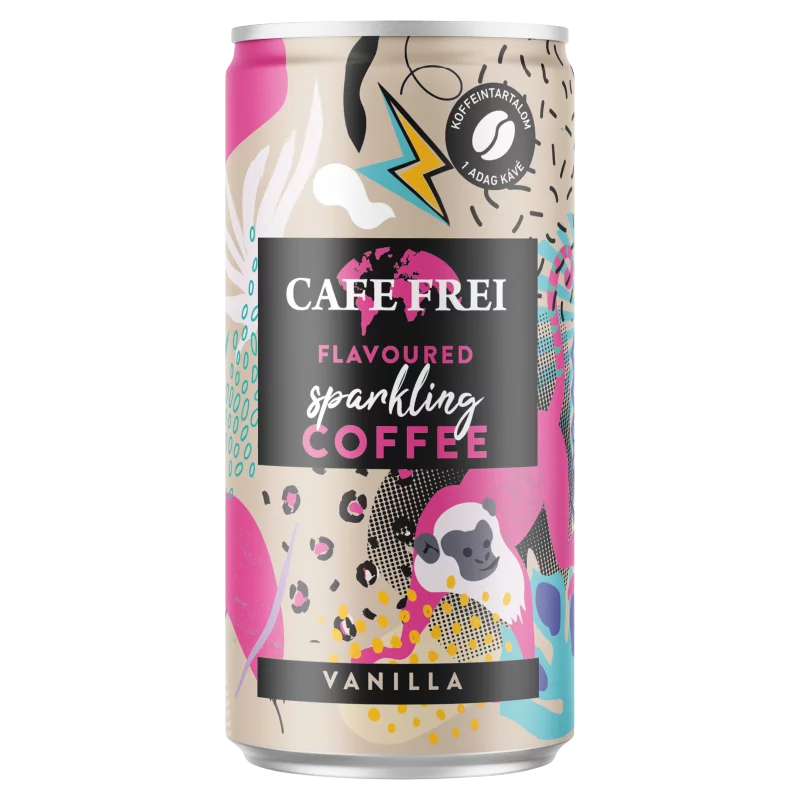 Cafe Frei vanília ízű kávés szénsavas ital koffeinnel 200 ml