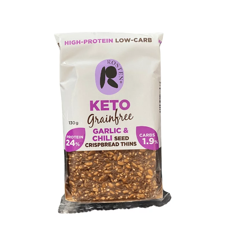 Rosten Keto ropogós kenyérszelet 130g 8db fokhagymás-chilis magas proteintartalmú