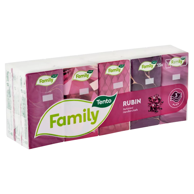 Tento Family Rubin papírzsebkendő 3 rétegű 10 x 15 db