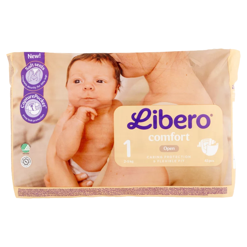 Libero Comfort egyszerhasználatos pelenka, méret: 1, 2-5 kg, 43 db