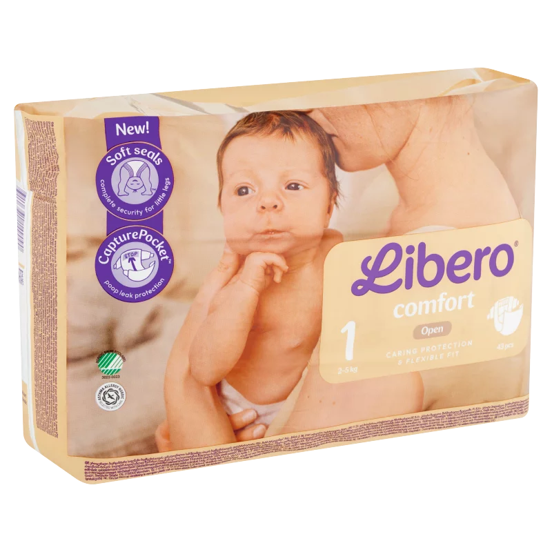Libero Comfort egyszerhasználatos pelenka, méret: 1, 2-5 kg, 43 db
