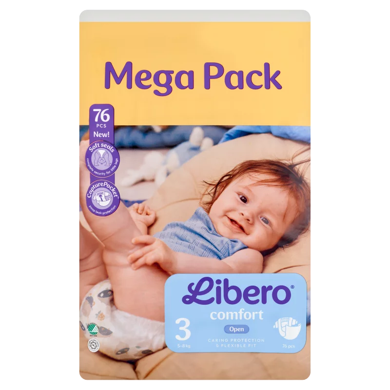 Libero Comfort egyszerhasználatos pelenka, méret: 3, 5-8 kg, 76 db