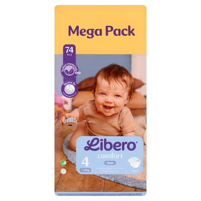 Libero Comfort Mega Pack egyszerhasználatos pelenka, méret: 4, 7-14 kg, 74 db