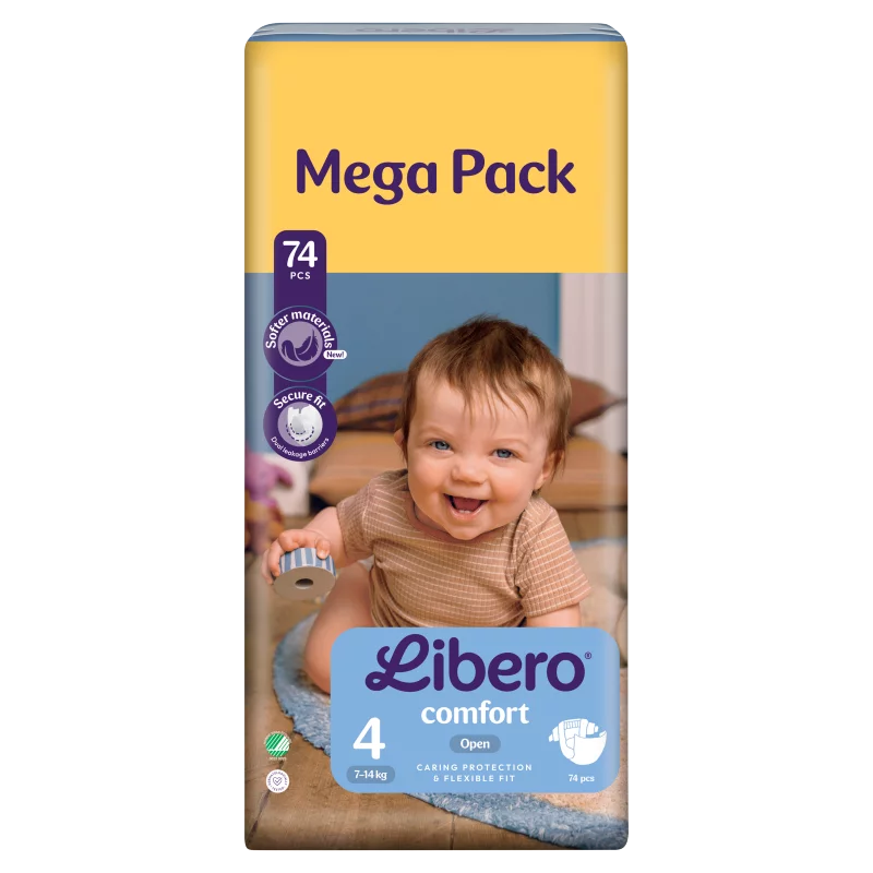 Libero Comfort Mega Pack egyszerhasználatos pelenka, méret: 4, 7-14 kg, 74 db