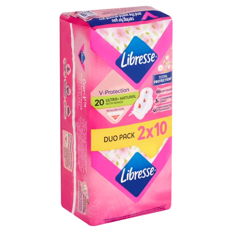 Libresse V-Protection Ultra+ Natural egészségügyi betét aloe vera kivonattal 20 db