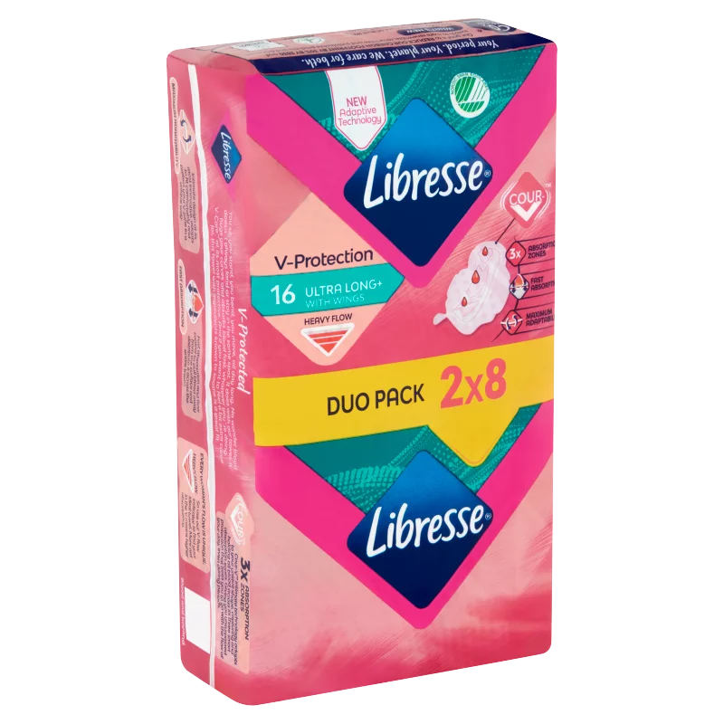 Libresse Ultra Long+ V-Protection egészségügyi betét 16 db