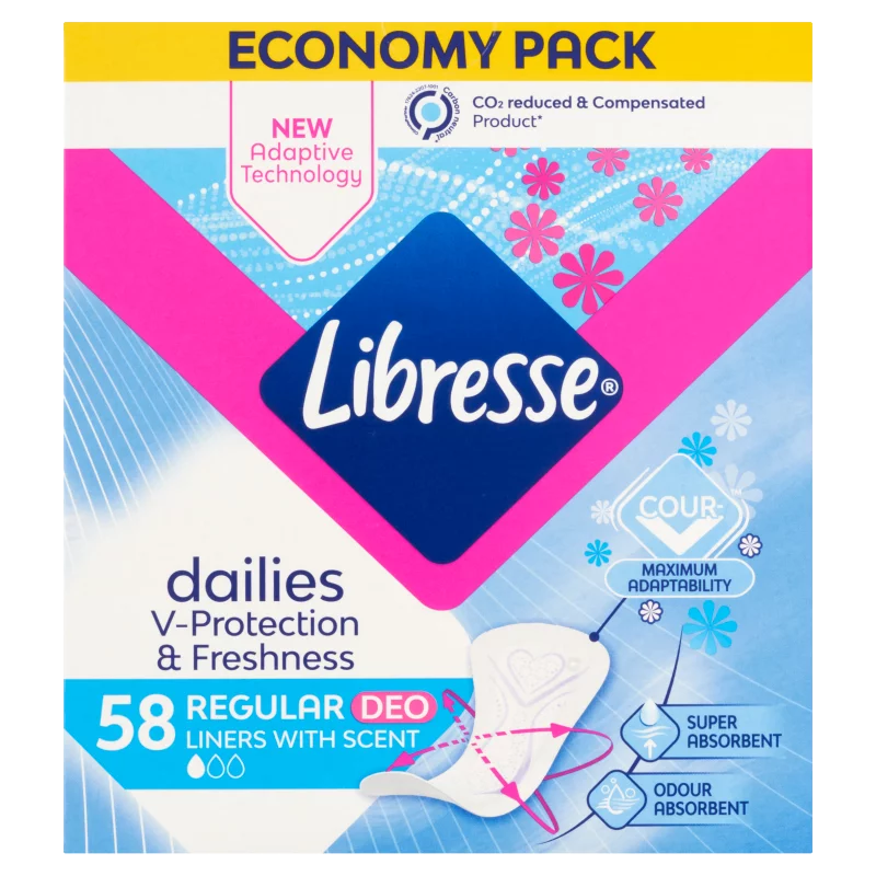 Libresse  Dailies V-Protection & Freshness Regular Deo illatosított tisztasági betét 58 db