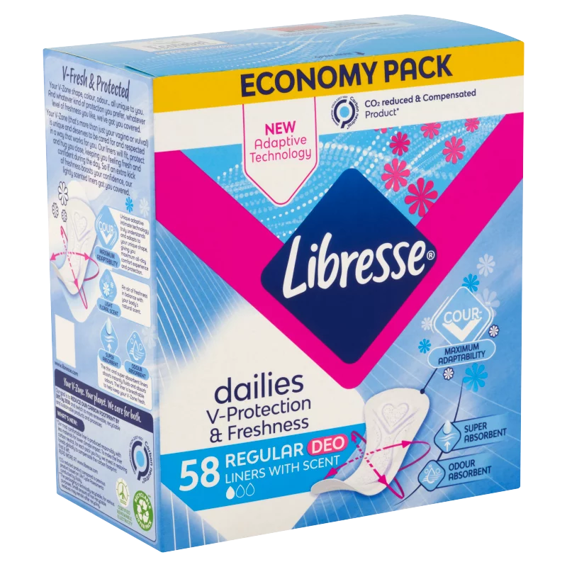 Libresse  Dailies V-Protection & Freshness Regular Deo illatosított tisztasági betét 58 db