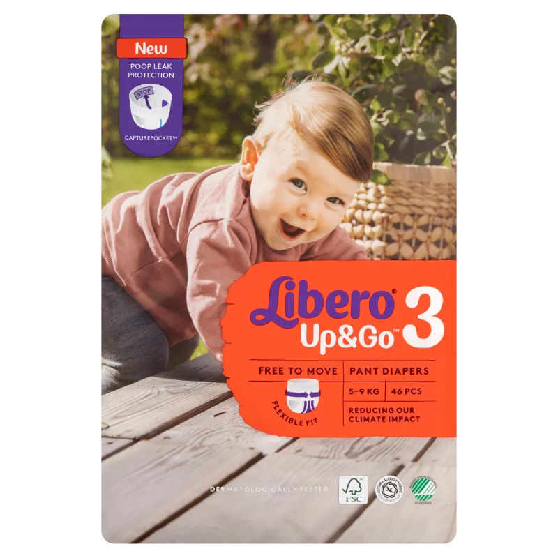 Libero Up&Go egyszerhasználatos bugyipelenka, méret: 3, 5-9 kg, 46 db
