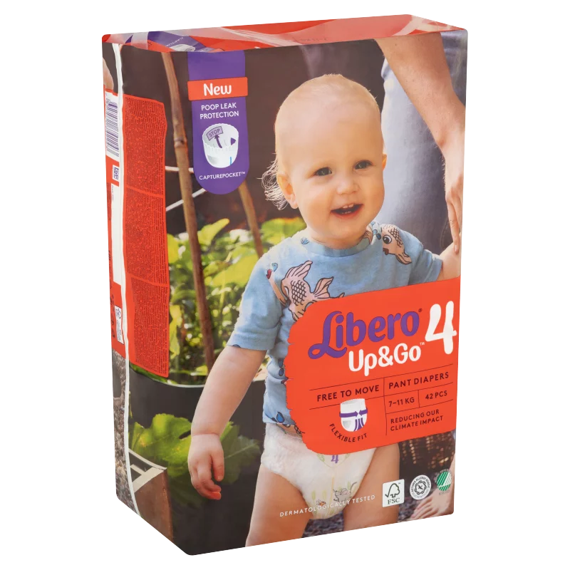 Libero Up&Go egyszerhasználatos bugyipelenka, méret: 4, 7-11 kg, 42 db