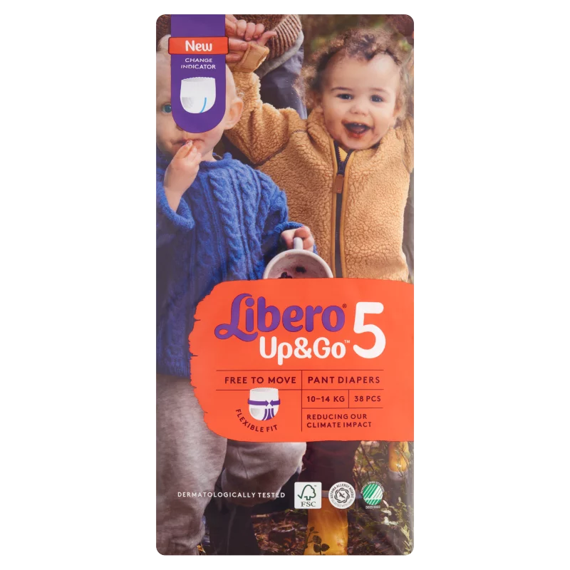 Libero Up&Go egyszerhasználatos bugyipelenka, méret: 5, 10-14 kg, 38 db