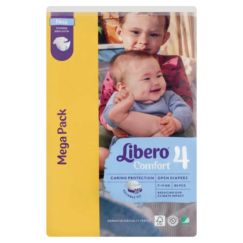 Libero Comfort egyszerhasználatos pelenka, méret: 4, 7-11 kg, 80 db