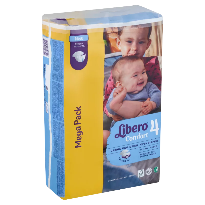 Libero Comfort egyszerhasználatos pelenka, méret: 4, 7-11 kg, 80 db