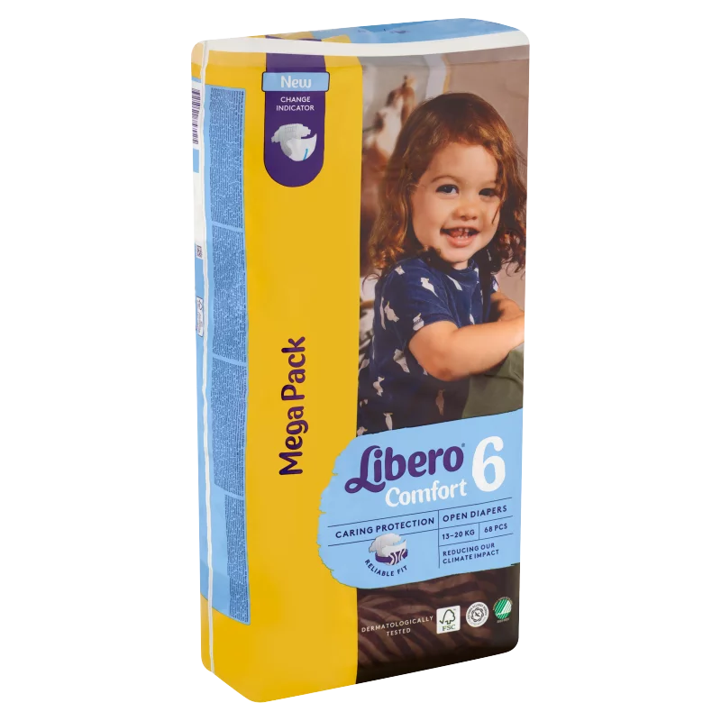 Libero Comfort egyszerhasználatos pelenka, méret: 6, 13-20 kg, 68 db