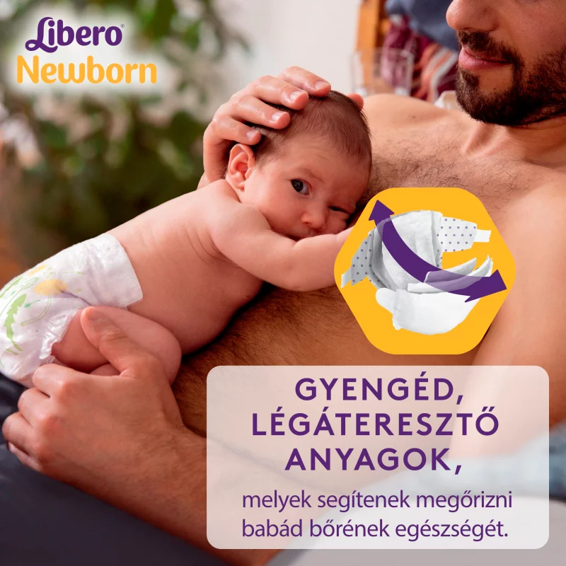 Libero Newborn egyszerhasználatos pelenkanadrág, méret: 2, 3-6 kg, 104 db