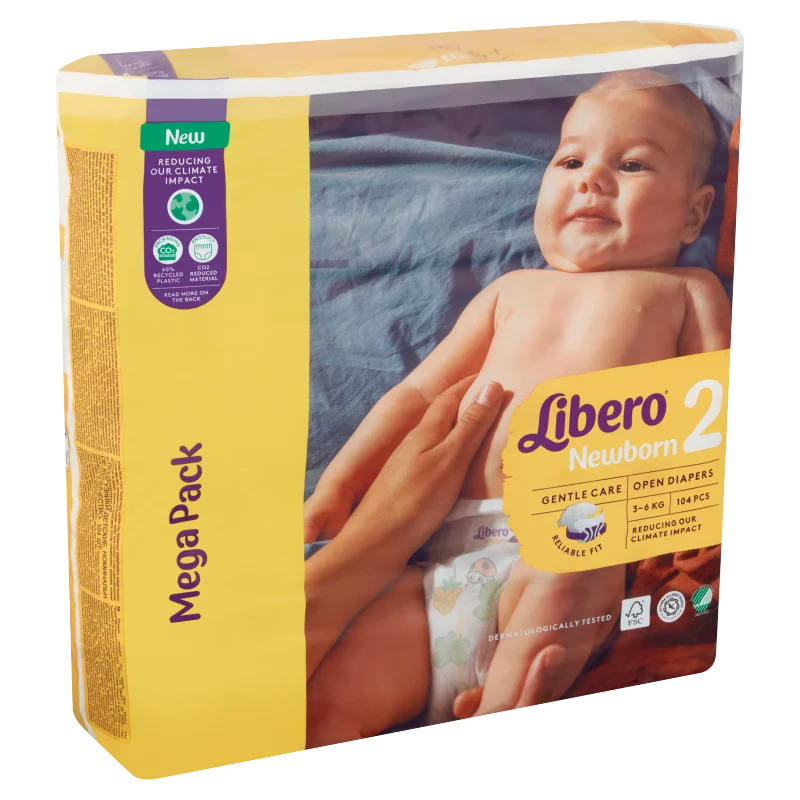 Libero Newborn egyszerhasználatos pelenkanadrág, méret: 2, 3-6 kg, 104 db