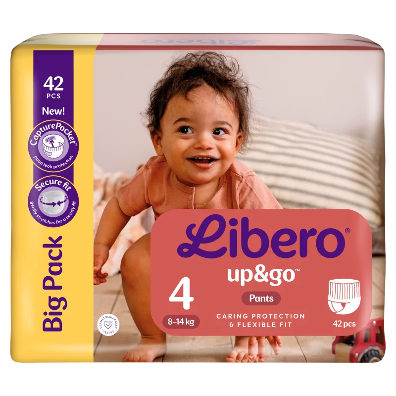 Libero Up&Go egyszerhasználatos bugyipelenka méret: 4, 8-14 kg, 42 db