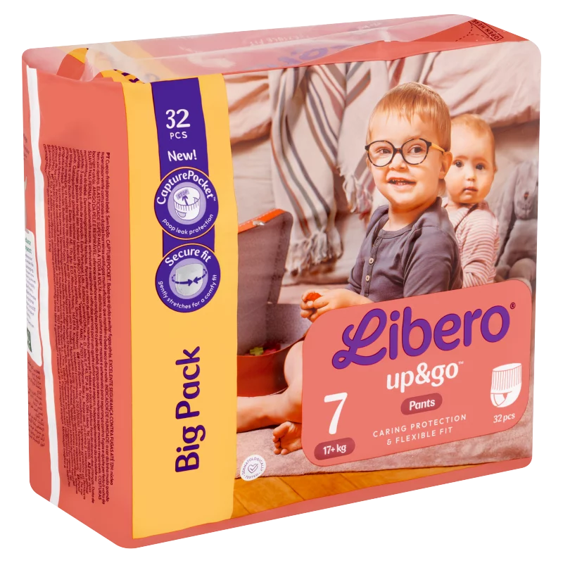 Libero Up&Go egyszerhasználatos bugyipelenka, méret: 7, 17+ kg, 32 db