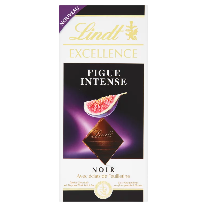 Lindt Excellence Figue Intense étcsokoládé fügével és kekszdarabokkal 100 g