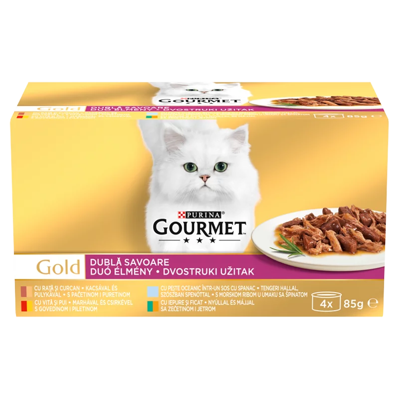 Purina Gourmet Gold Duó Élmény nedves macskaeledel 4 x 85 g
