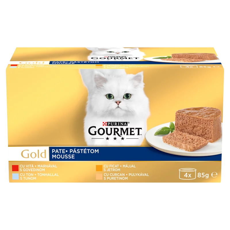 Purina Gourmet Gold pástétom nedves macskaeledel 4 x 85 g