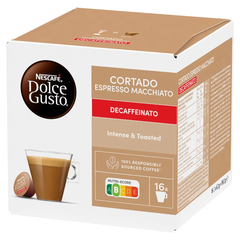NESCAFÉ Dolce Gusto Cortado Espresso Macchiato koffeinmentes kávékapszula 16 db/16 csésze 99,2 g