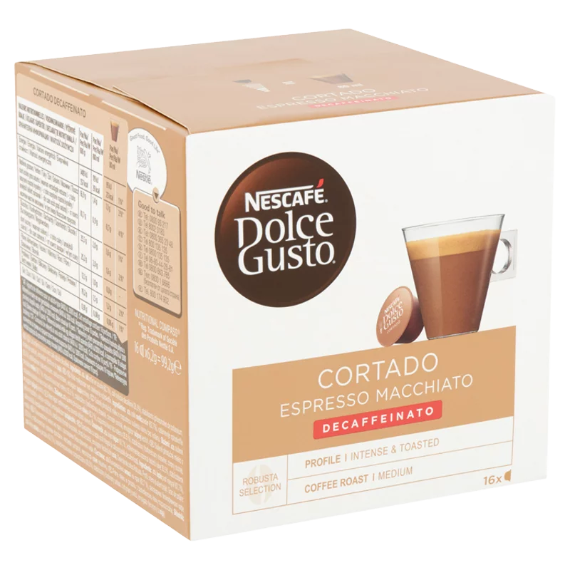 NESCAFÉ Dolce Gusto Cortado Espresso Macchiato koffeinmentes kávékapszula 16 db/16 csésze 99,2 g