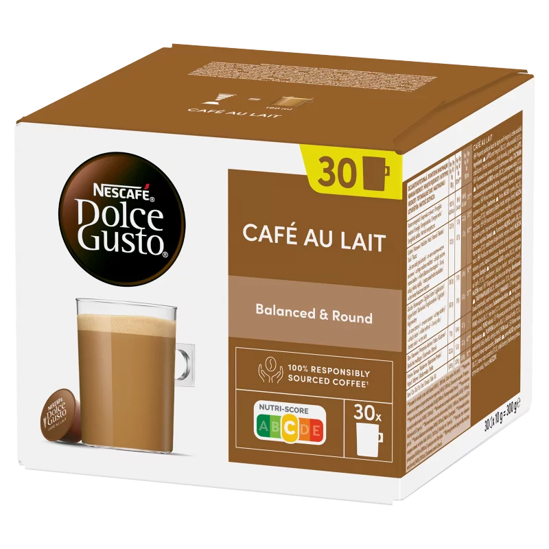 NESCAFÉ Dolce Gusto Café au Lait teljes tejpor azonnal oldódó kávéval 30 x 10 g (300 g)