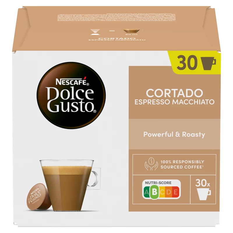 NESCAFÉ Dolce Gusto Cortado Espresso Macchiato teljes tejpor azonnal oldódó kávéval 30x6,3 g (189 g)