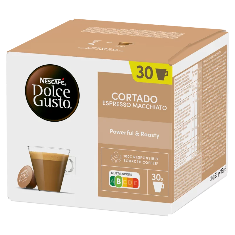 NESCAFÉ Dolce Gusto Cortado Espresso Macchiato teljes tejpor azonnal oldódó kávéval 30x6,3 g (189 g)