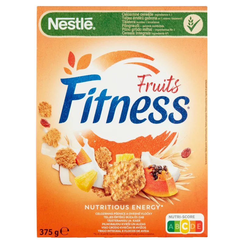 Nestlé Fitness gabonapehely teljes értékű búzával és zabbal, gyümölcsökkel 375 g
