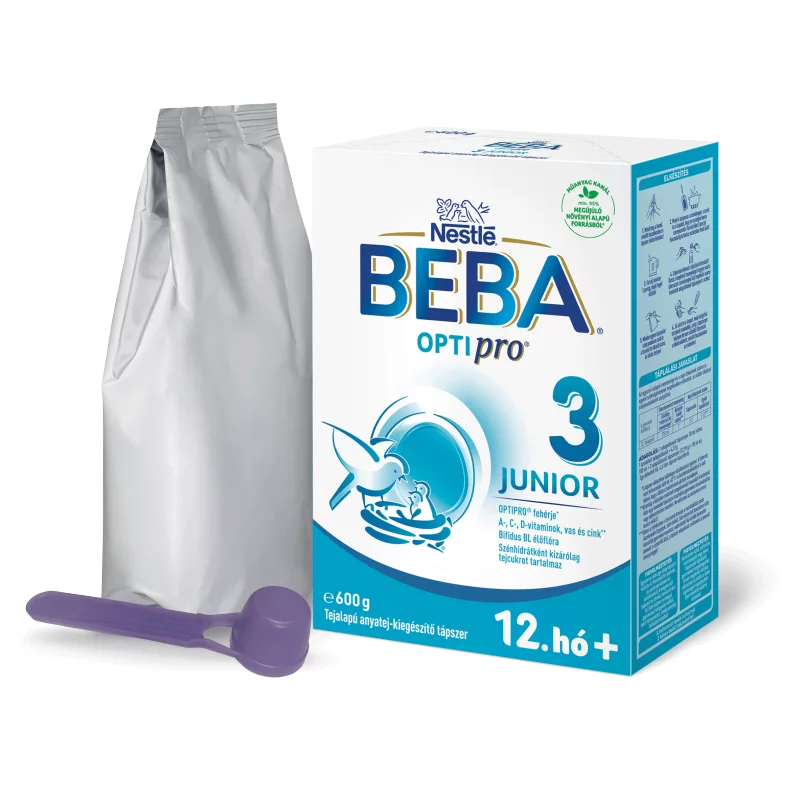 Beba Optipro 3 Junior tejalapú anyatej-kiegészítő tápszer 12. hó+ 600 g