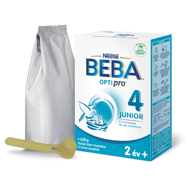 Beba Optipro 4 Junior tejalapú italpor vitaminokkal és ásványi anyagokkal 2 év+ 600 g
