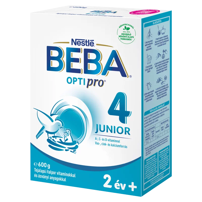 Beba Optipro 4 Junior tejalapú italpor vitaminokkal és ásványi anyagokkal 2 év+ 600 g