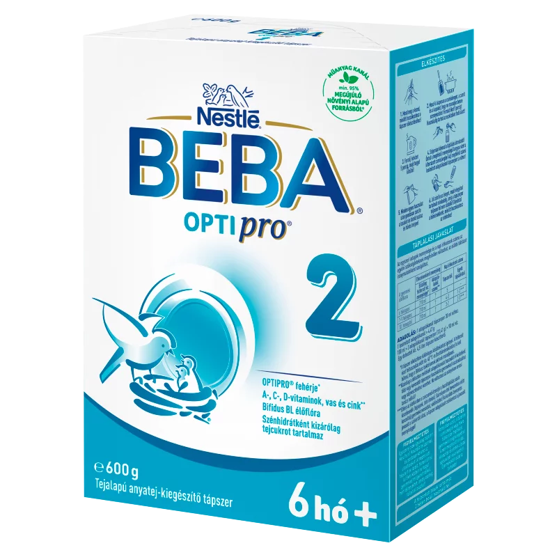 Beba Optipro 2 tejalapú anyatej-kiegészítő tápszer 6 hó+ 600 g