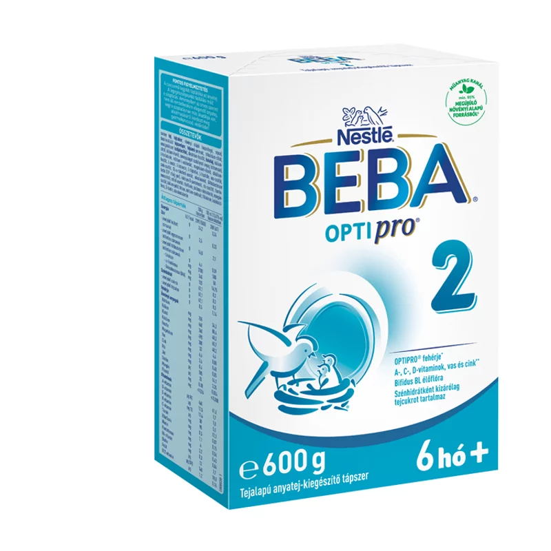 Beba Optipro 2 tejalapú anyatej-kiegészítő tápszer 6 hó+ 600 g